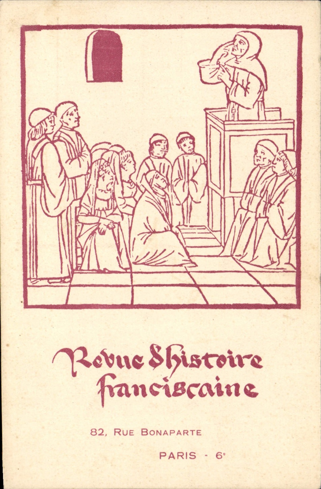 VINTAGE POSTCARD Re-examined history franciscaine Street Bonaparte Paris