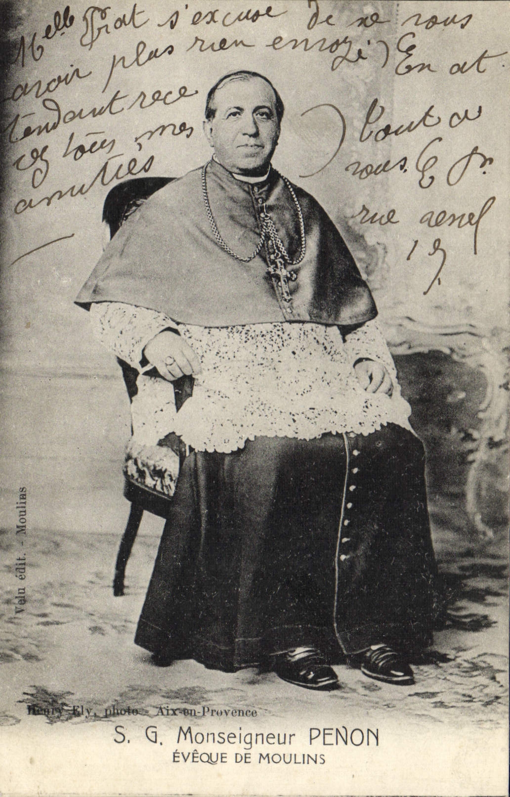CPA SG Monseigneur Penon Eveque de Moulins