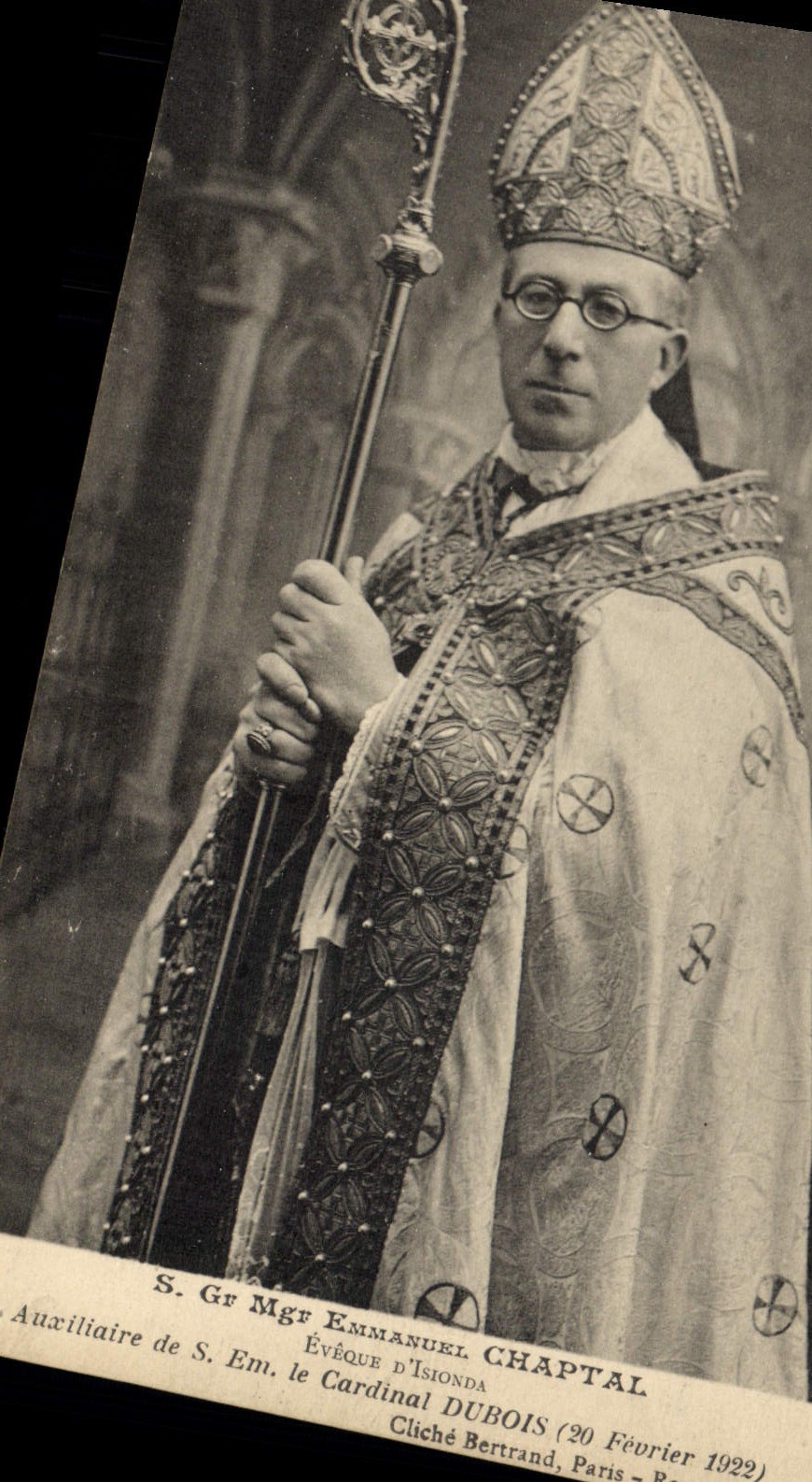 POSTAL S GR de la VENDIMIA. Obispo auxiliar de Mgr Manuel Chaptal de Isionda del EM de S el cardenal de Dubois