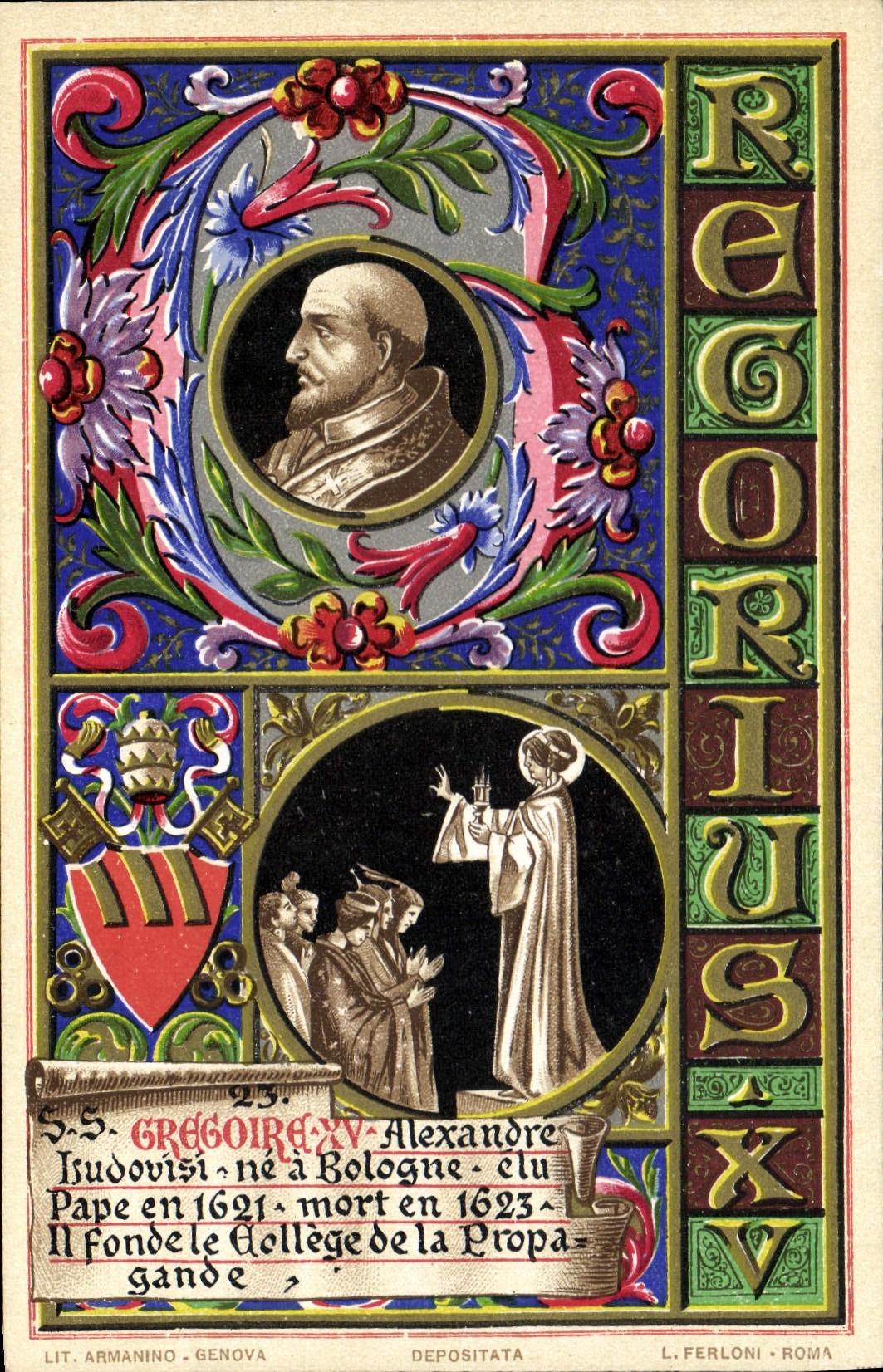 Papa Gregorio de la POSTAL de la VENDIMIA XV