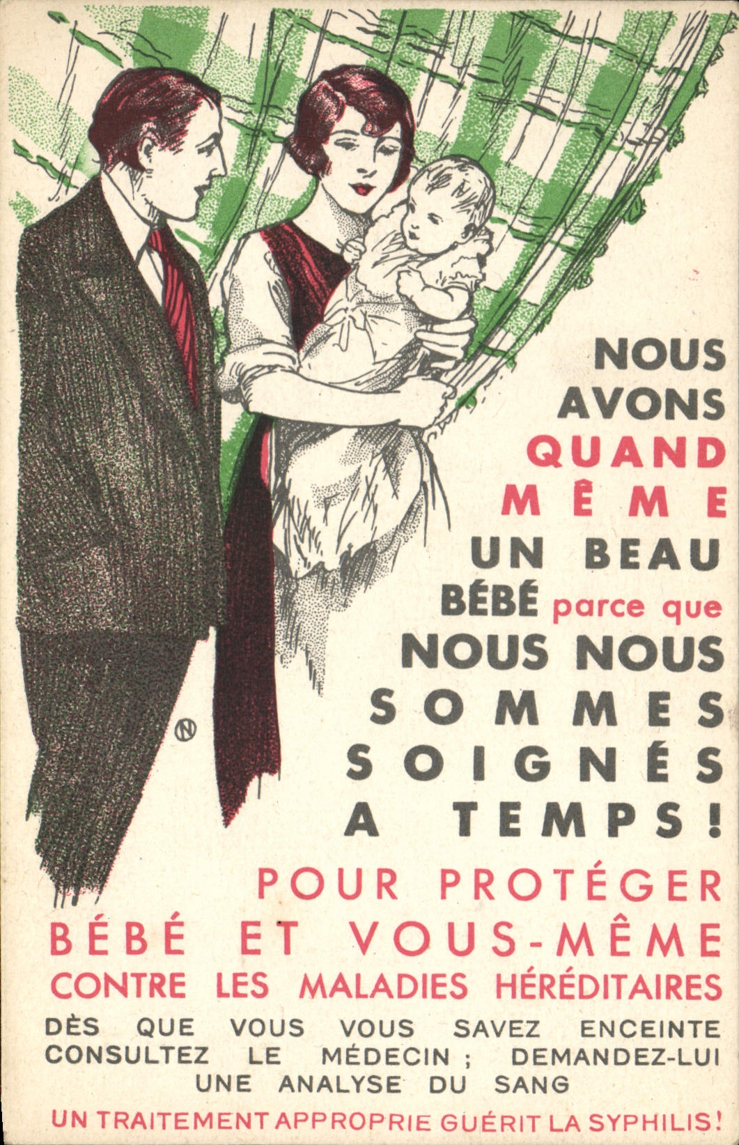 VINTAGE POSTCARD Child Woman Syphilis