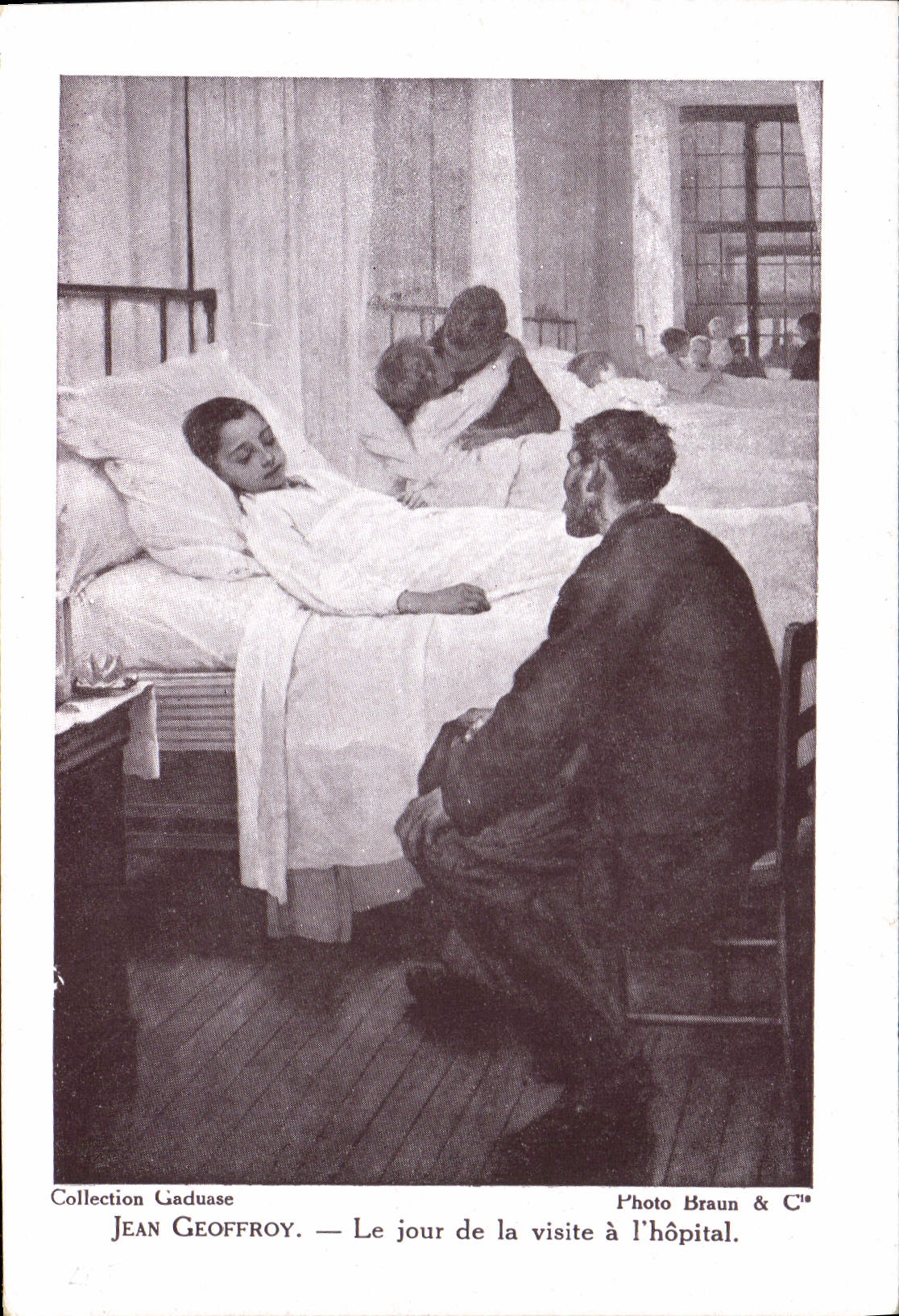 VINTAGE POSTCARD Jean Geoffroy the day of the visit at the hospital