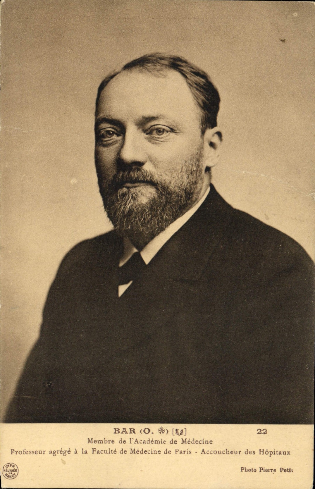 VINTAGE POSTCARD Bar Member of L '' Academie of medicine Qualified schoolteacher at the Medical college of Paris Obstetrician of the Hospitals