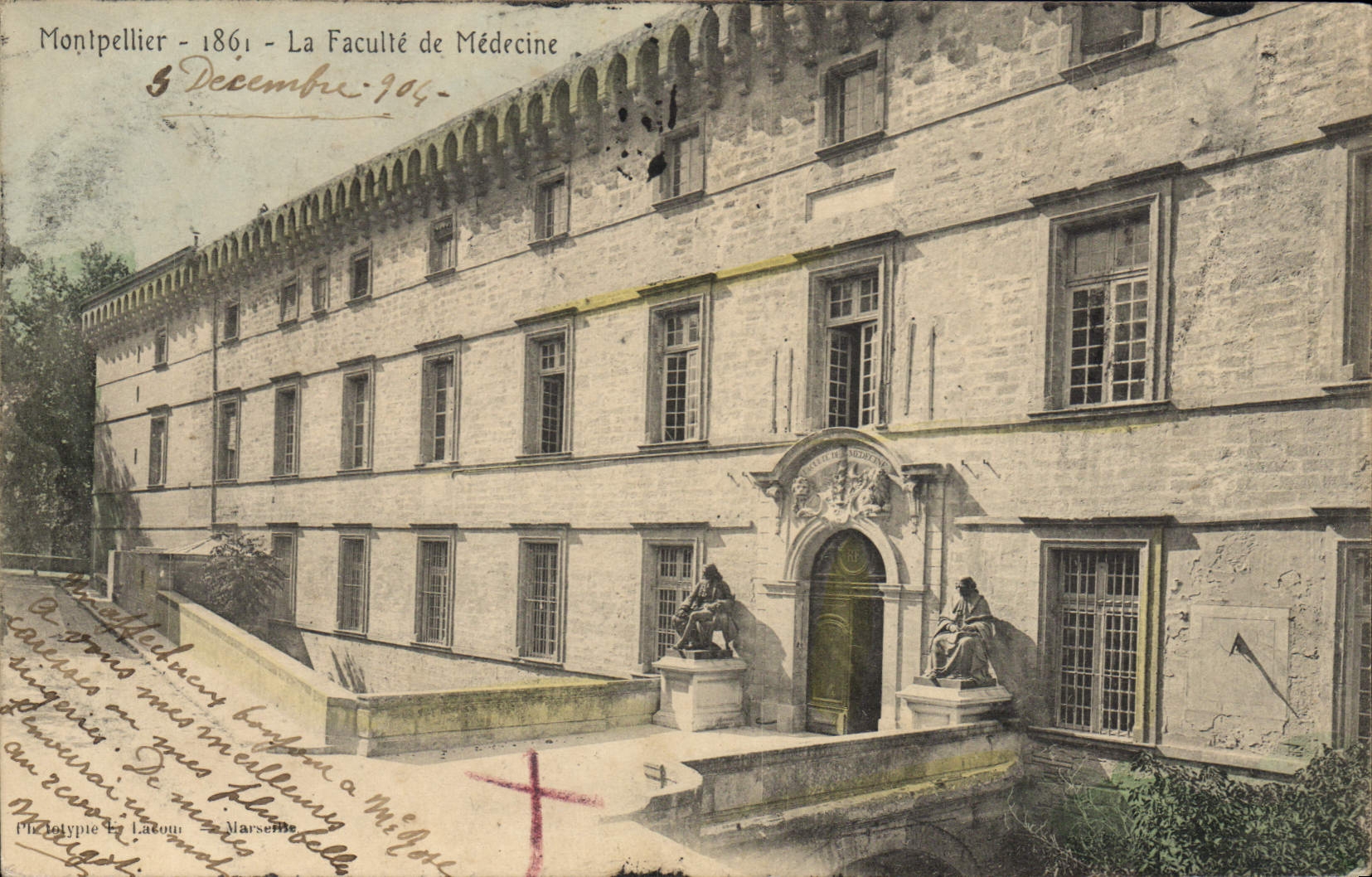 VINTAGE POSTCARD Montpellier the medical college