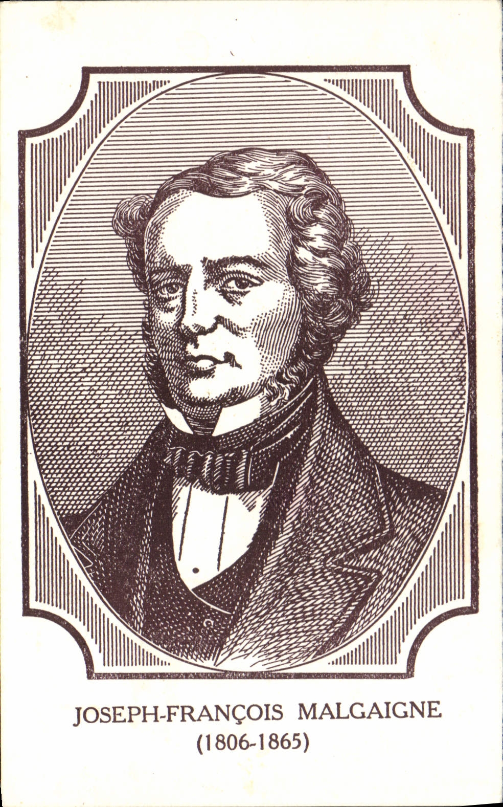 POSTAL José François Malgaigne de la VENDIMIA 1806 1865 páginas de Suresnes de la calle de Substantia de los laboratorios