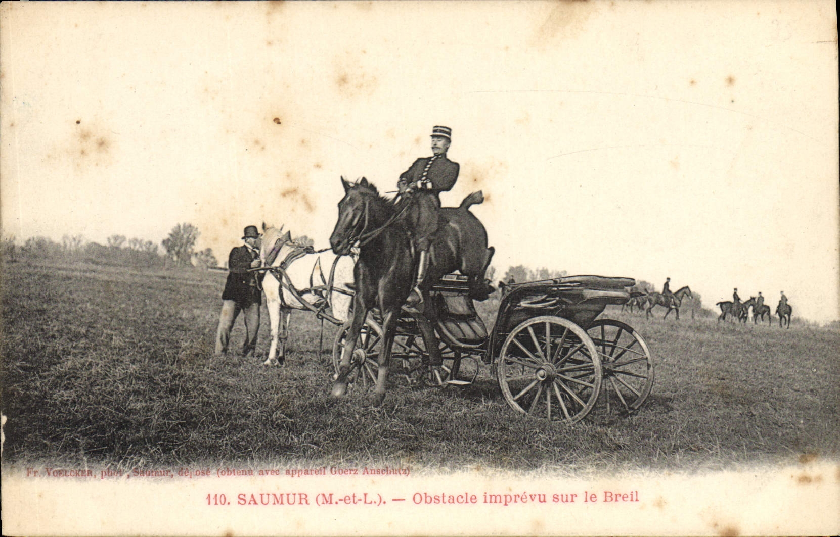 CPA Cheval Hippisme Saumur Obstacle imprevu sur le Breil