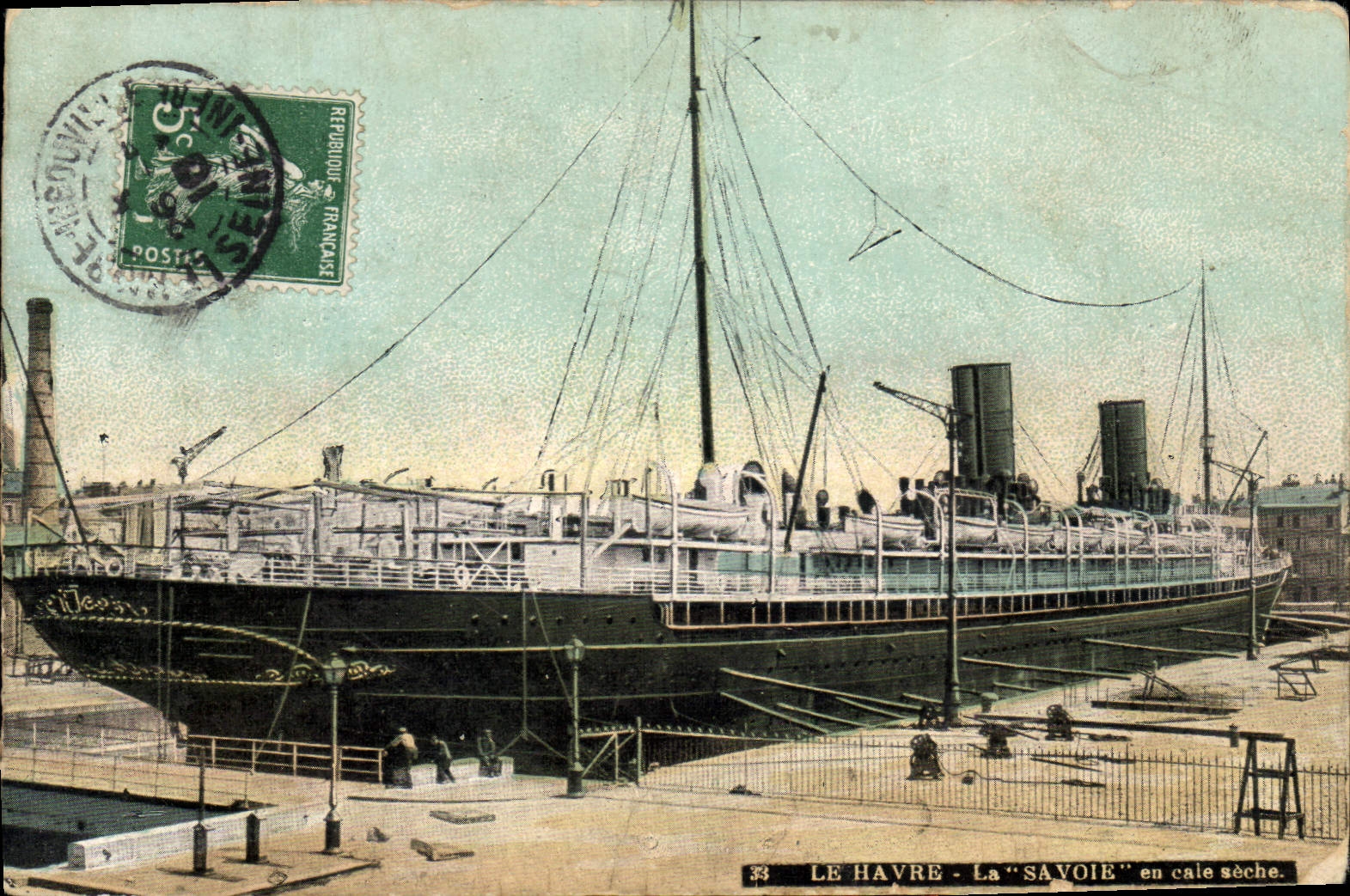 VINTAGE POSTCARD Bateau Steamer Le Havre fixes cig of it Le Havre