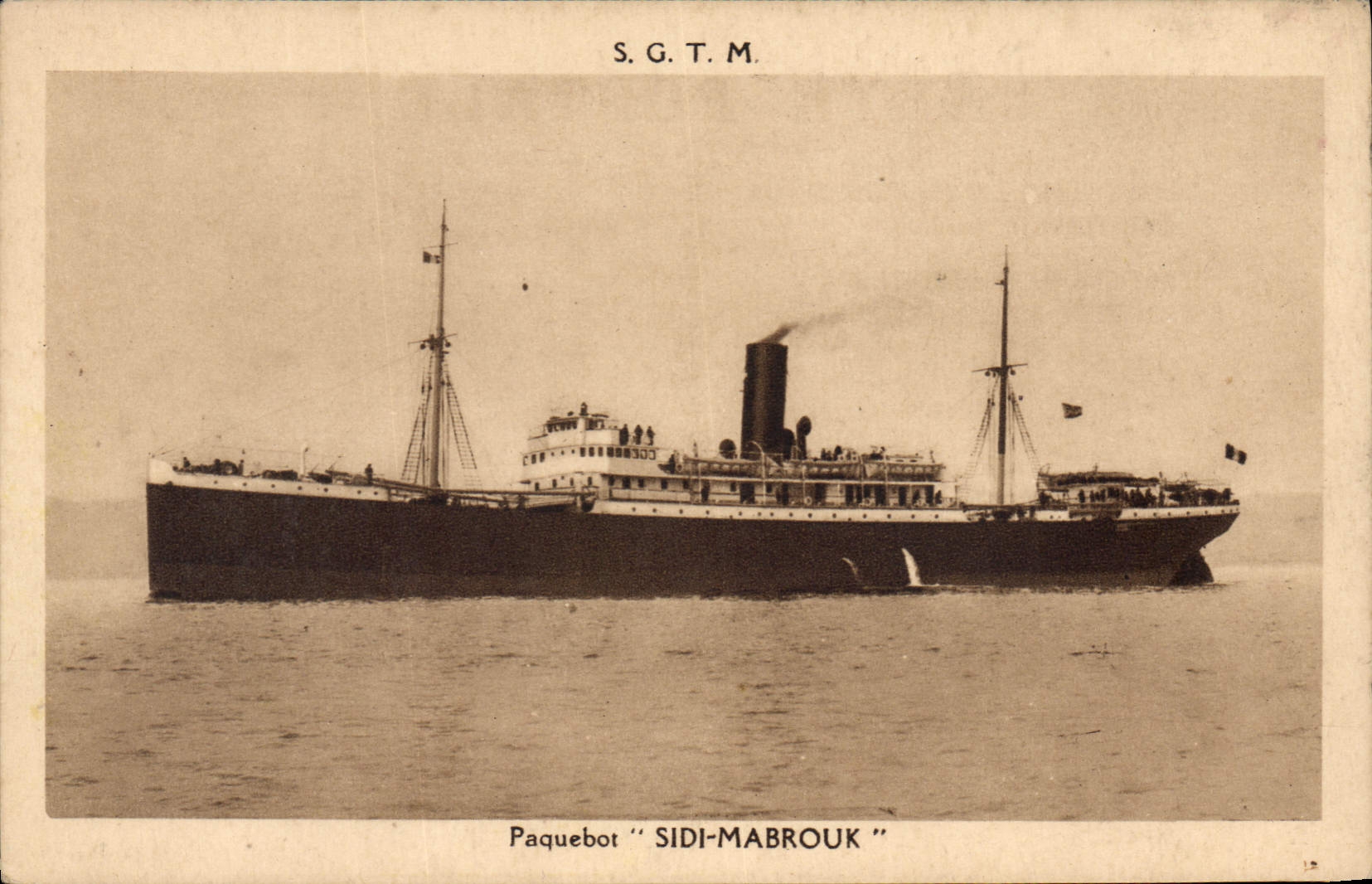 CPA Bateau Paquebot Sidi Mabrouk SGTM 