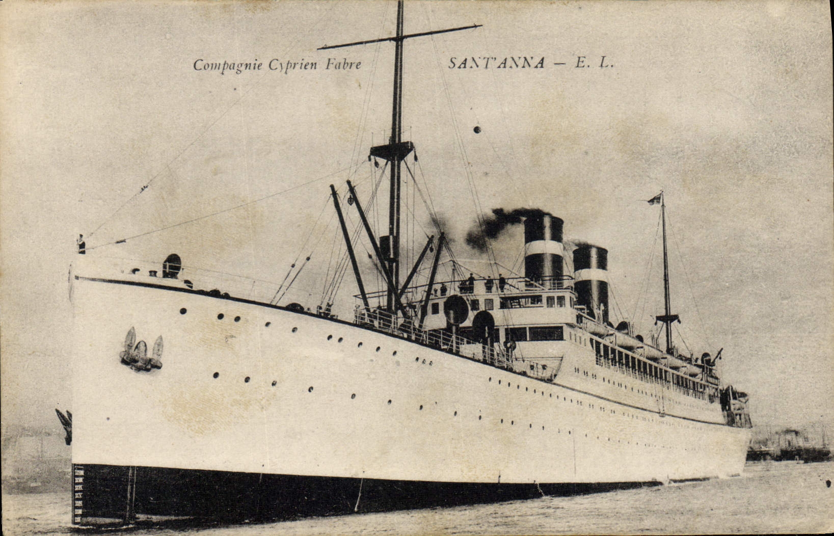 VINTAGE POSTCARD Boat Steamer Sant' Anna Company Cyprien Frabre