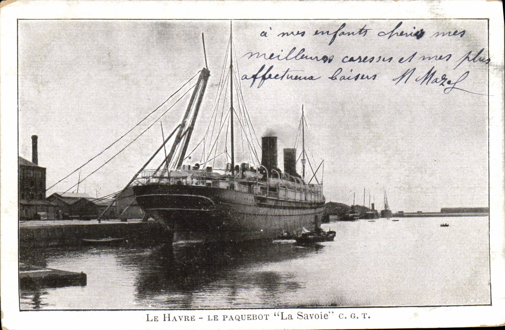 CPA Bateau Paquebot Le Havre Le Transatlantique La Savoie 