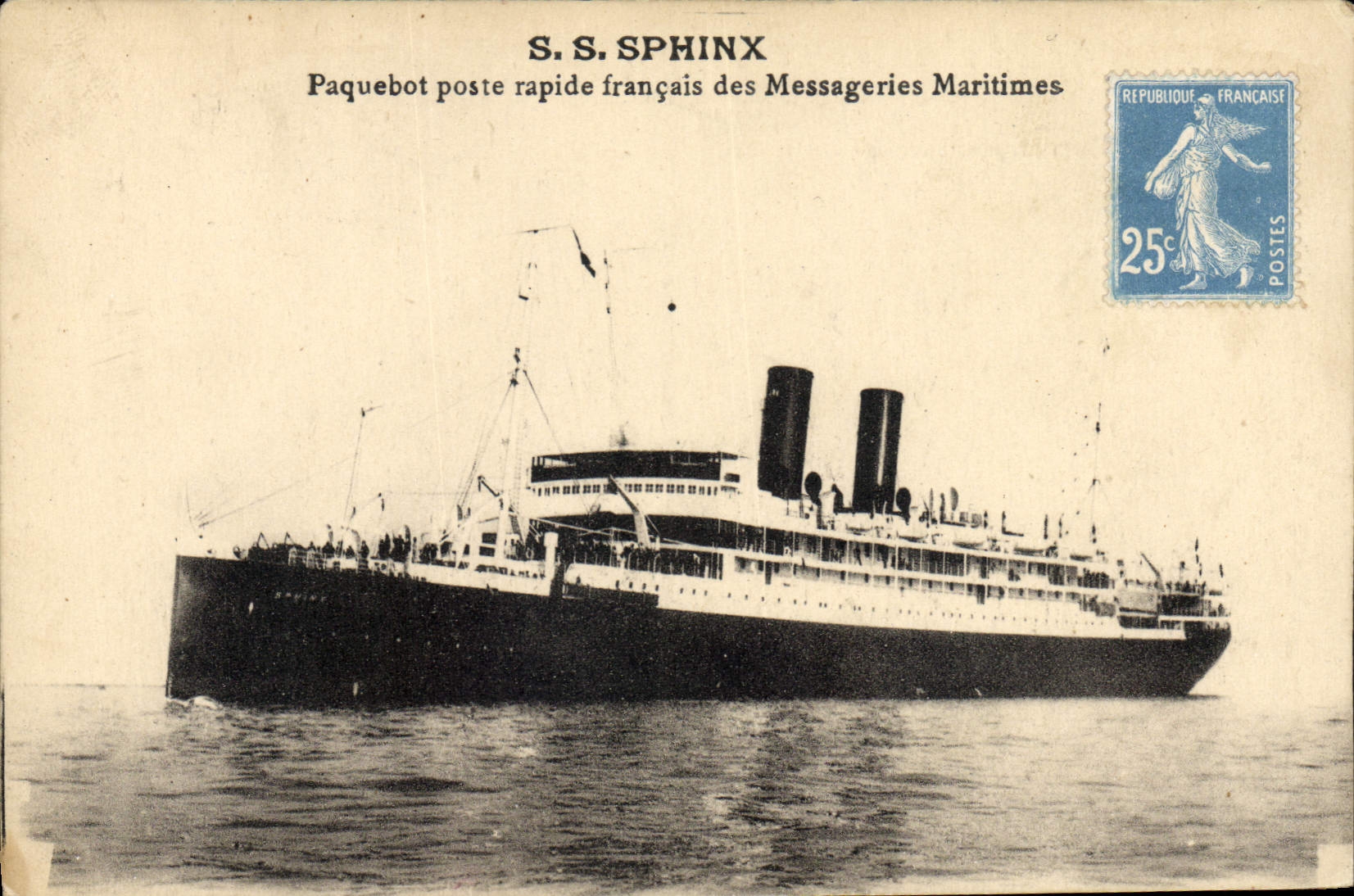 CPA Bateau Paquebot SS Sphinx Paquebot poste rapide francais des Messageries Maritimes
