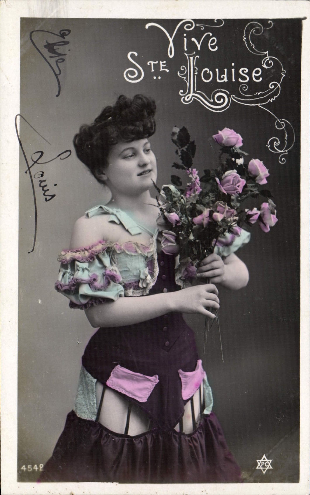 VINTAGE POSTCARD First name co. Louise