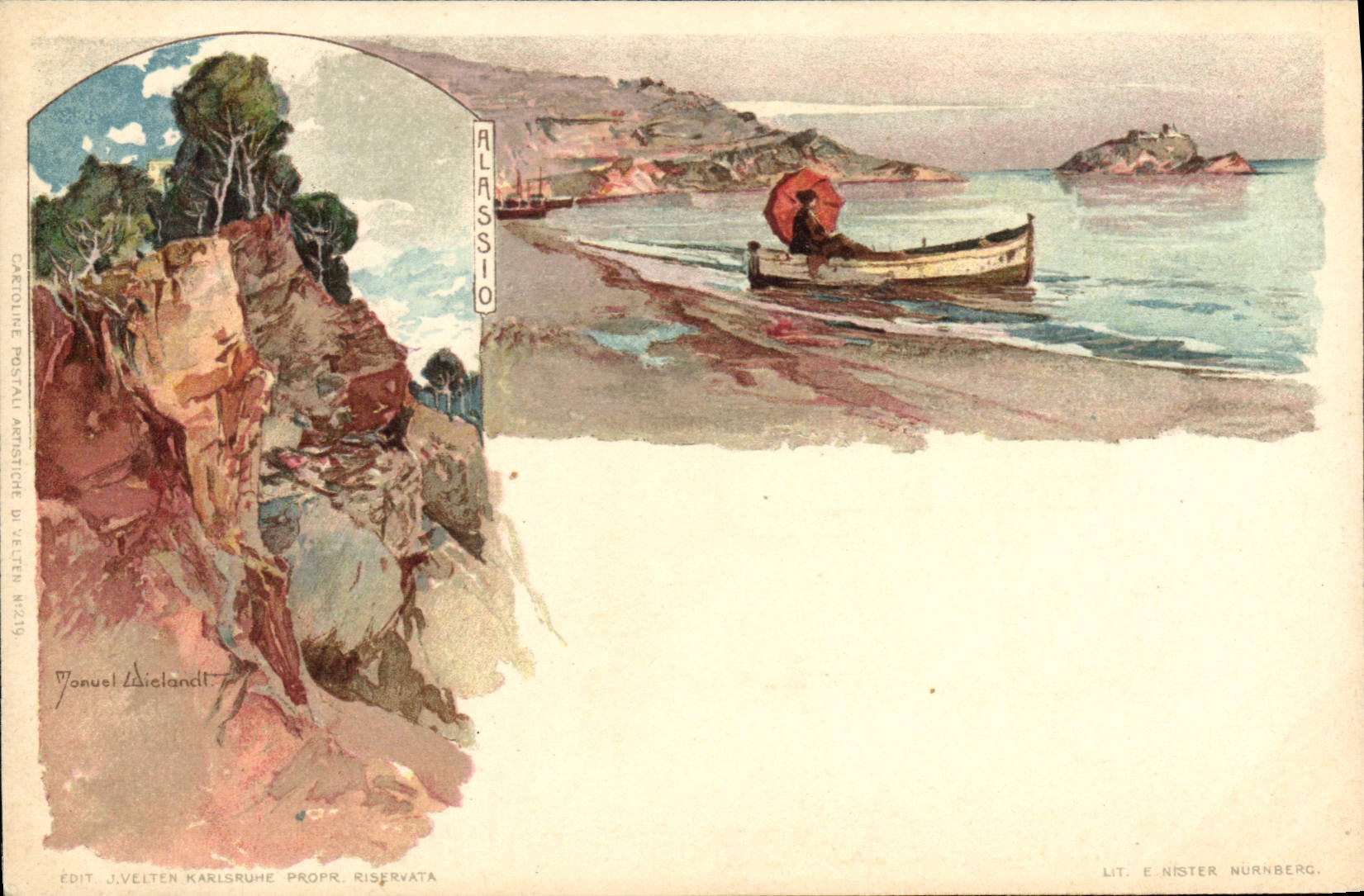 VINTAGE POSTCARD Alasio Illustrator