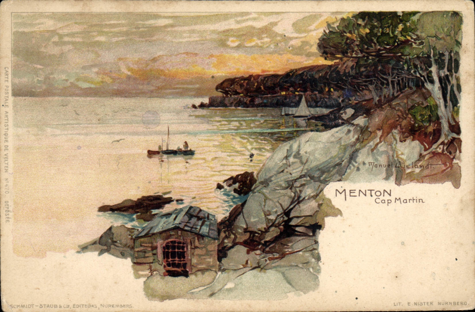 CPA Illustrateur Menton Cap Martin 