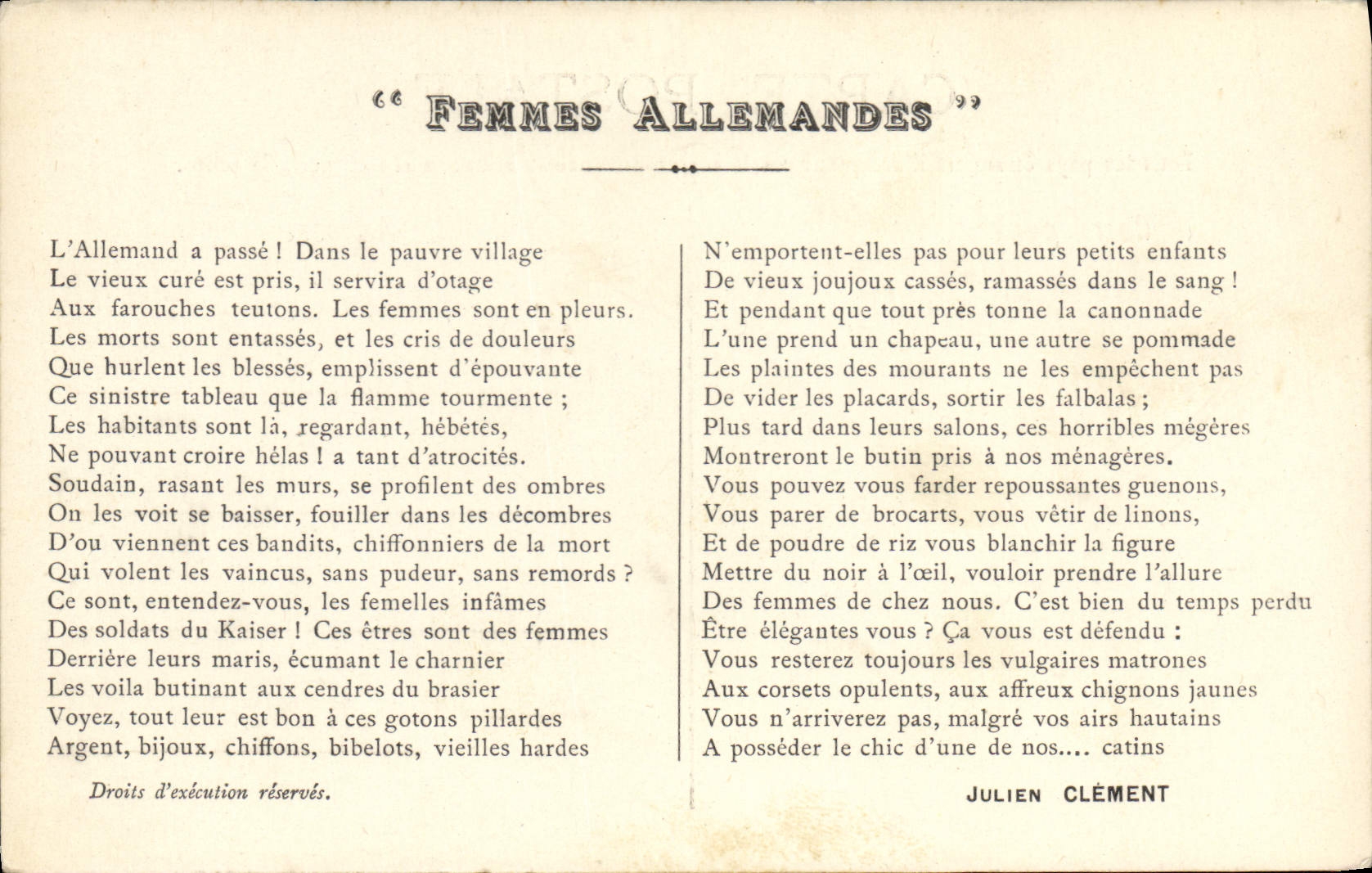 CPA Militaria Chanson Femmes allemandes