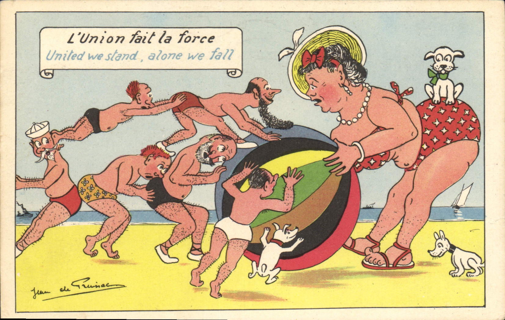 CPA Fantaisie Illustrateur Jean de Preissac L'union fait la force