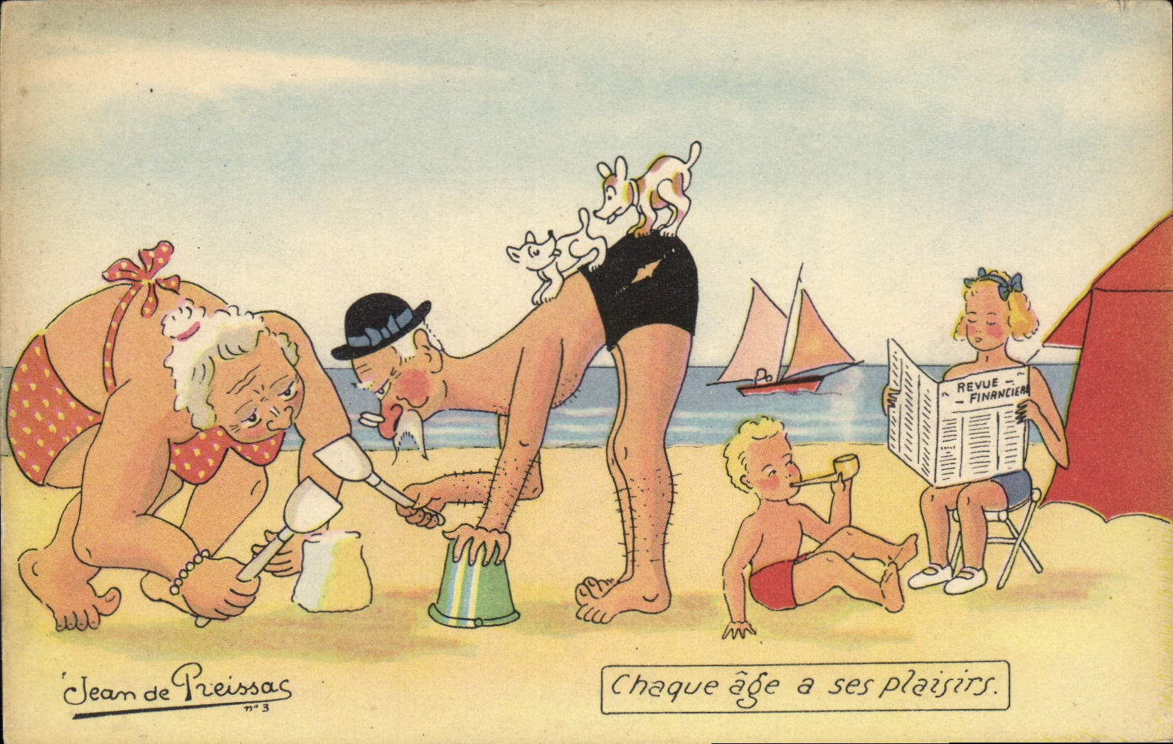 CPA Fantaisie Illustrateur Jean de Preissac Chaque age a ses plaisirs 