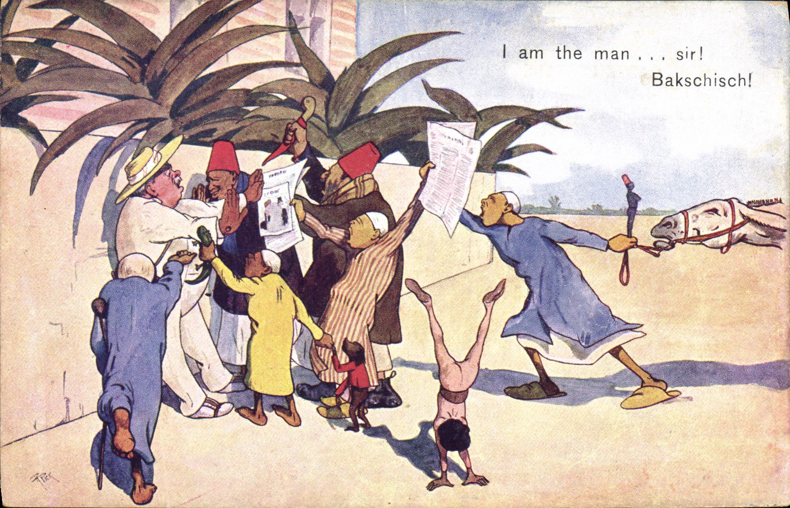 CPA Fantaisie Illustrateur Egypt Egypte Bakschisch