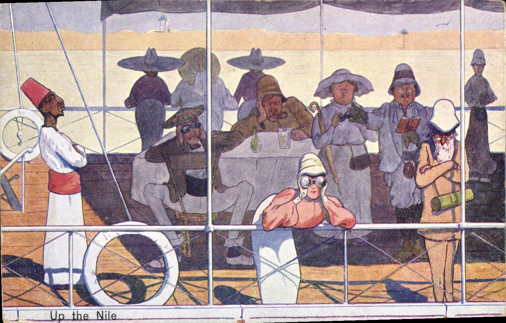 CPA Fantaisie Illustrateur Egypt Egypte Up the Nile 