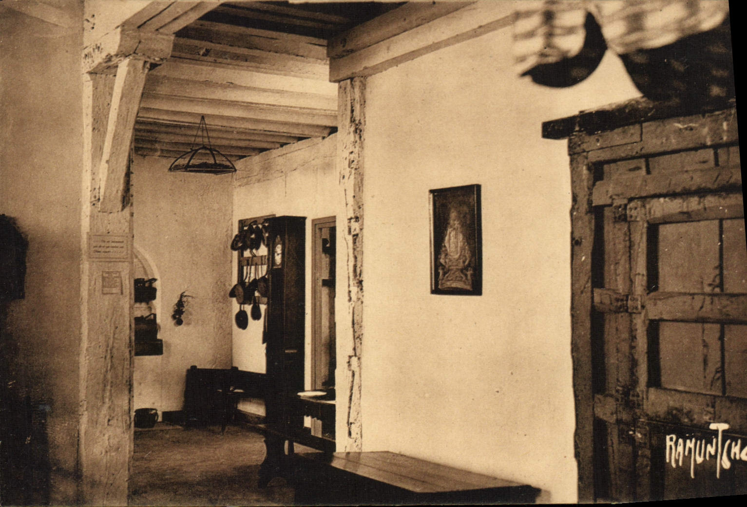CPA Folklore Interieur basque 
