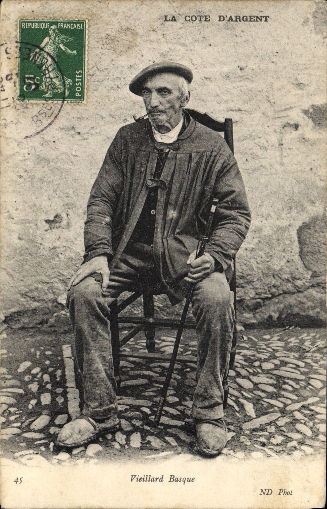 CPA Folklore Vieillard basque 