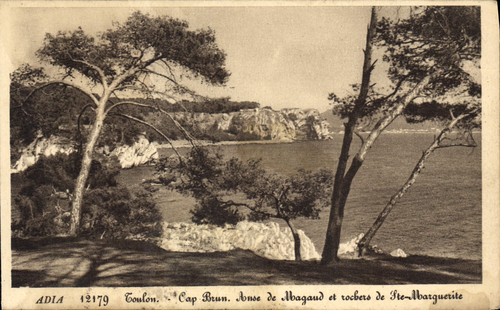 VINTAGE POSTCARD Toulon Cape Brown Handle De Magaud And rocks of co. Marguerite