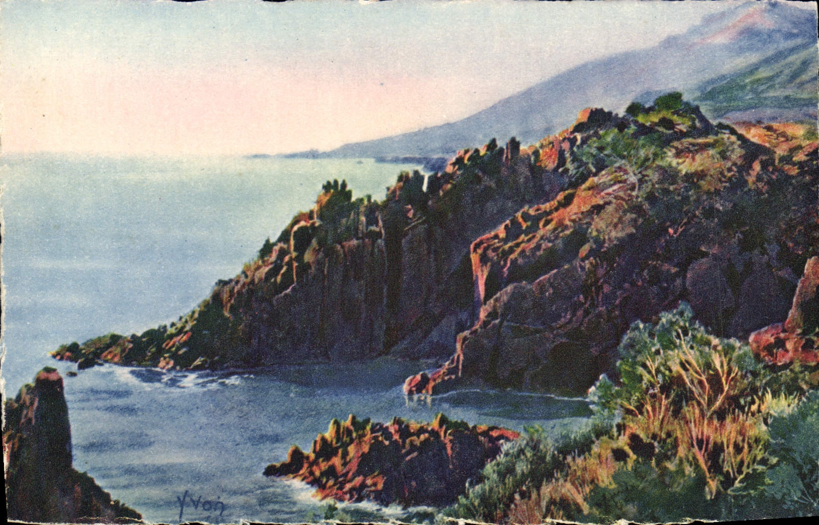 VINTAGE POSTCARD Soft France Dimensions Azure the Rocks Of Trayas