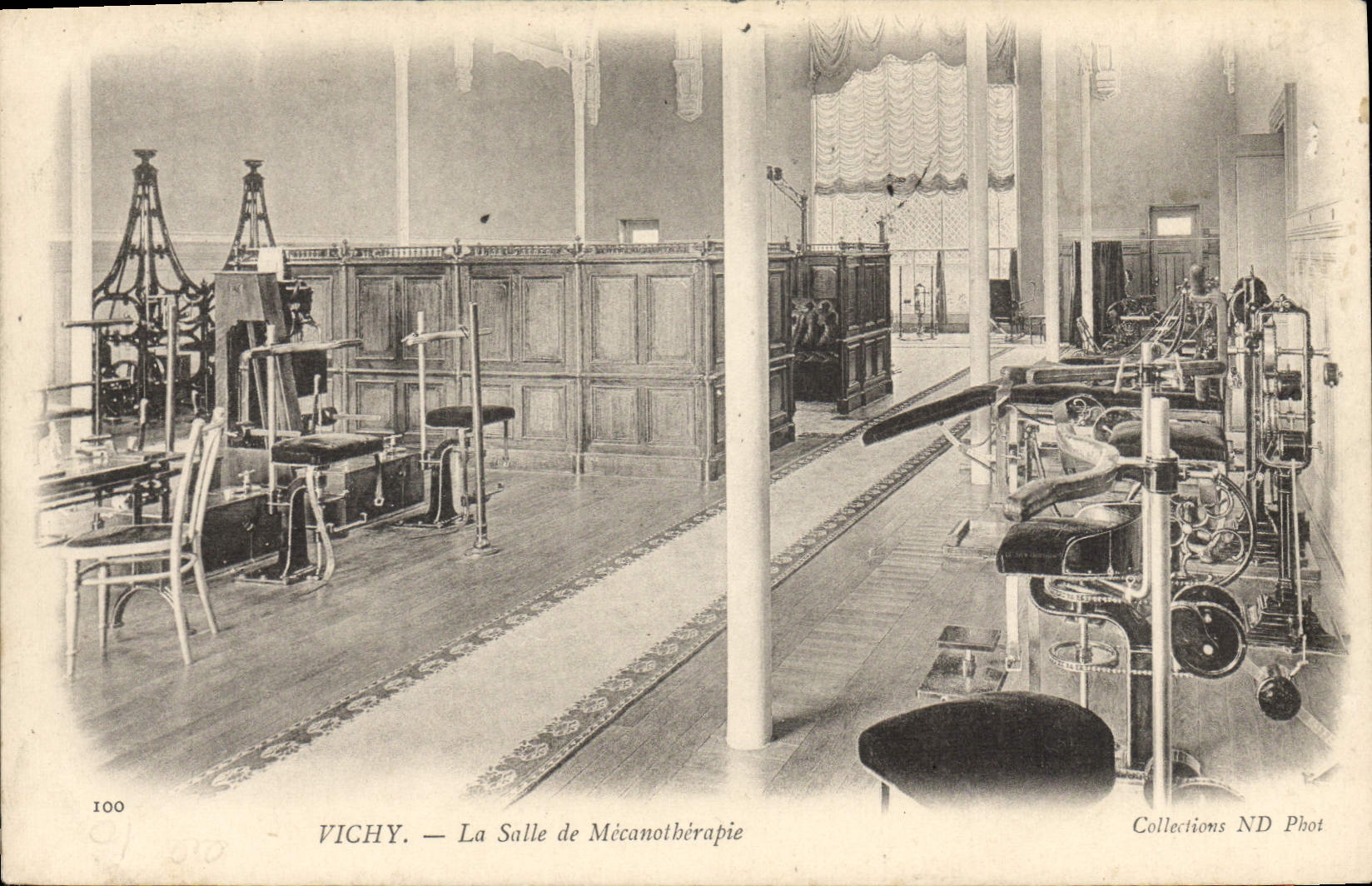 VINTAGE POSTCARD Vichy the room of mecanotherapie