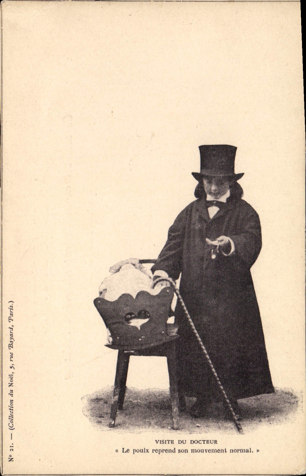 VINTAGE POSTCARD Visit of the doctor