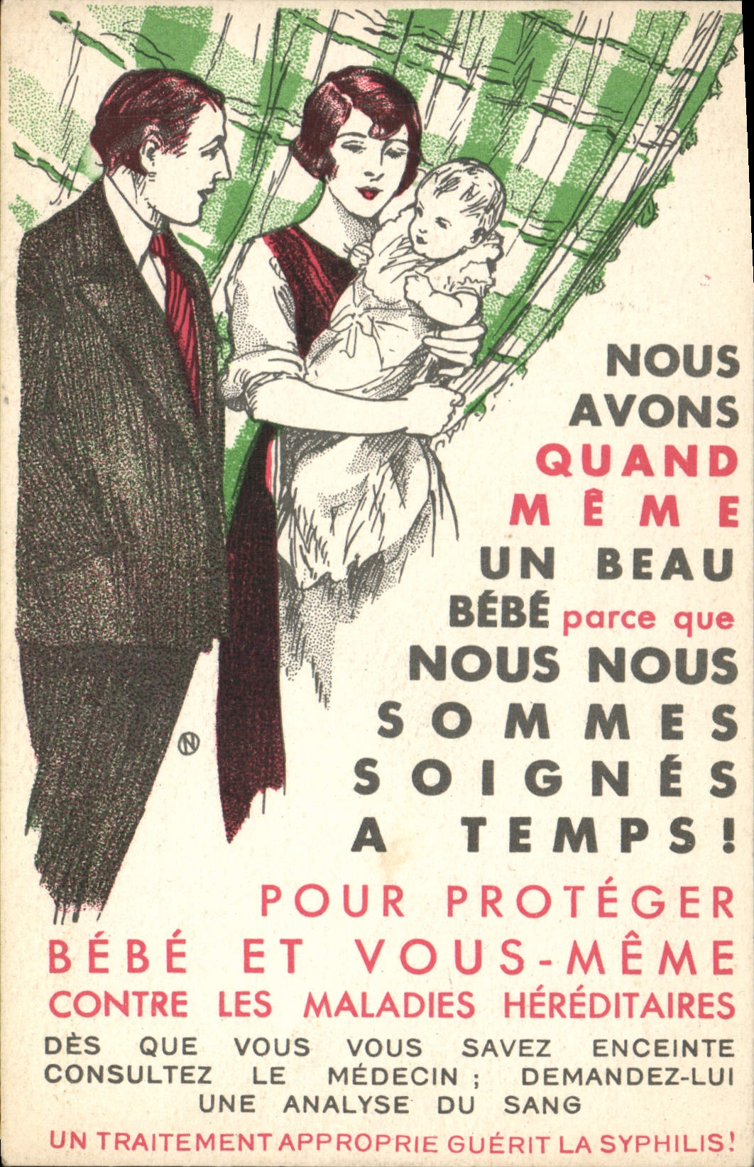 VINTAGE POSTCARD Baby Hereditary Diseases Syphilis