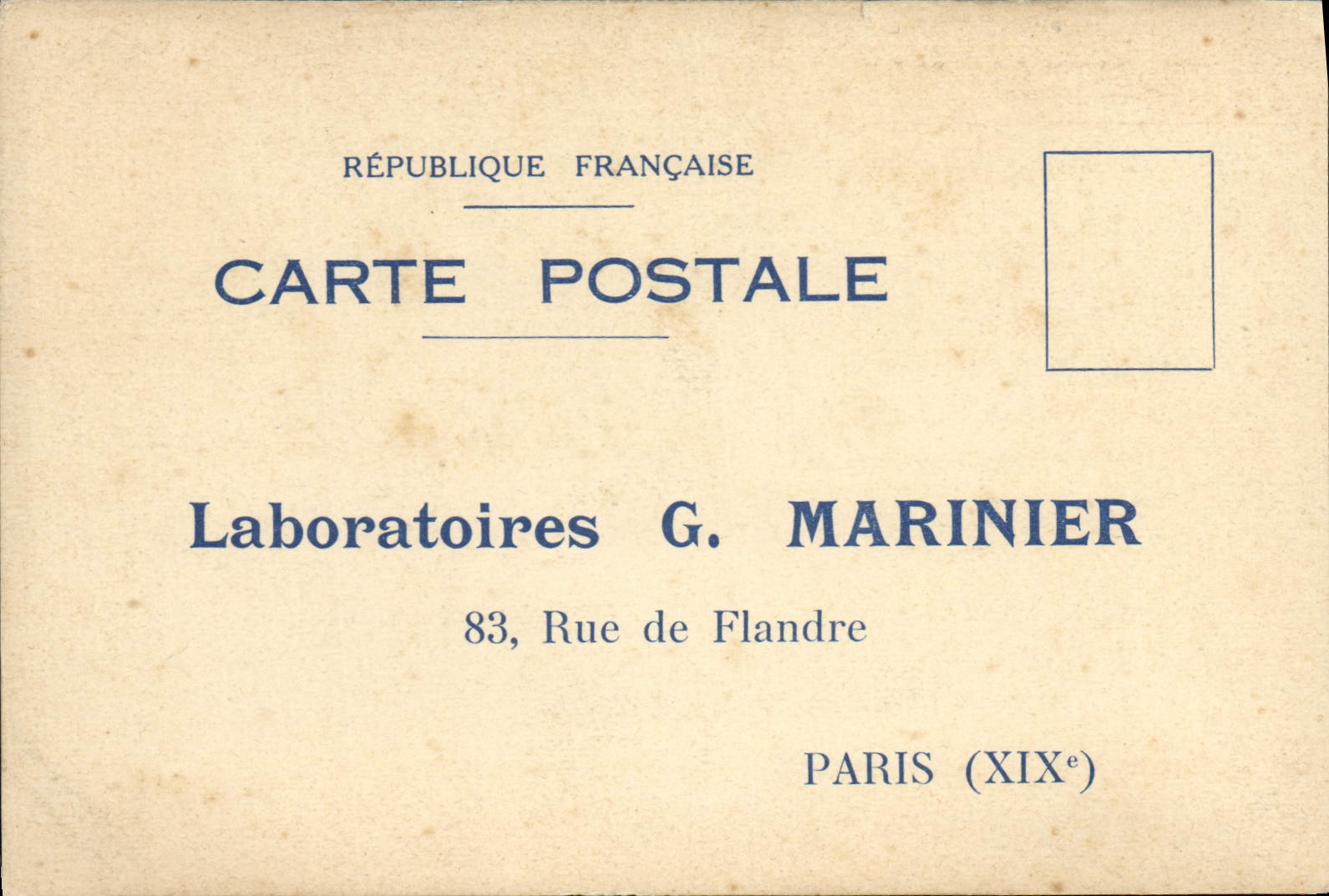 Postcard Laboratories G rue de Flandre Paris Marine the 19th Bi Citrol Marine
