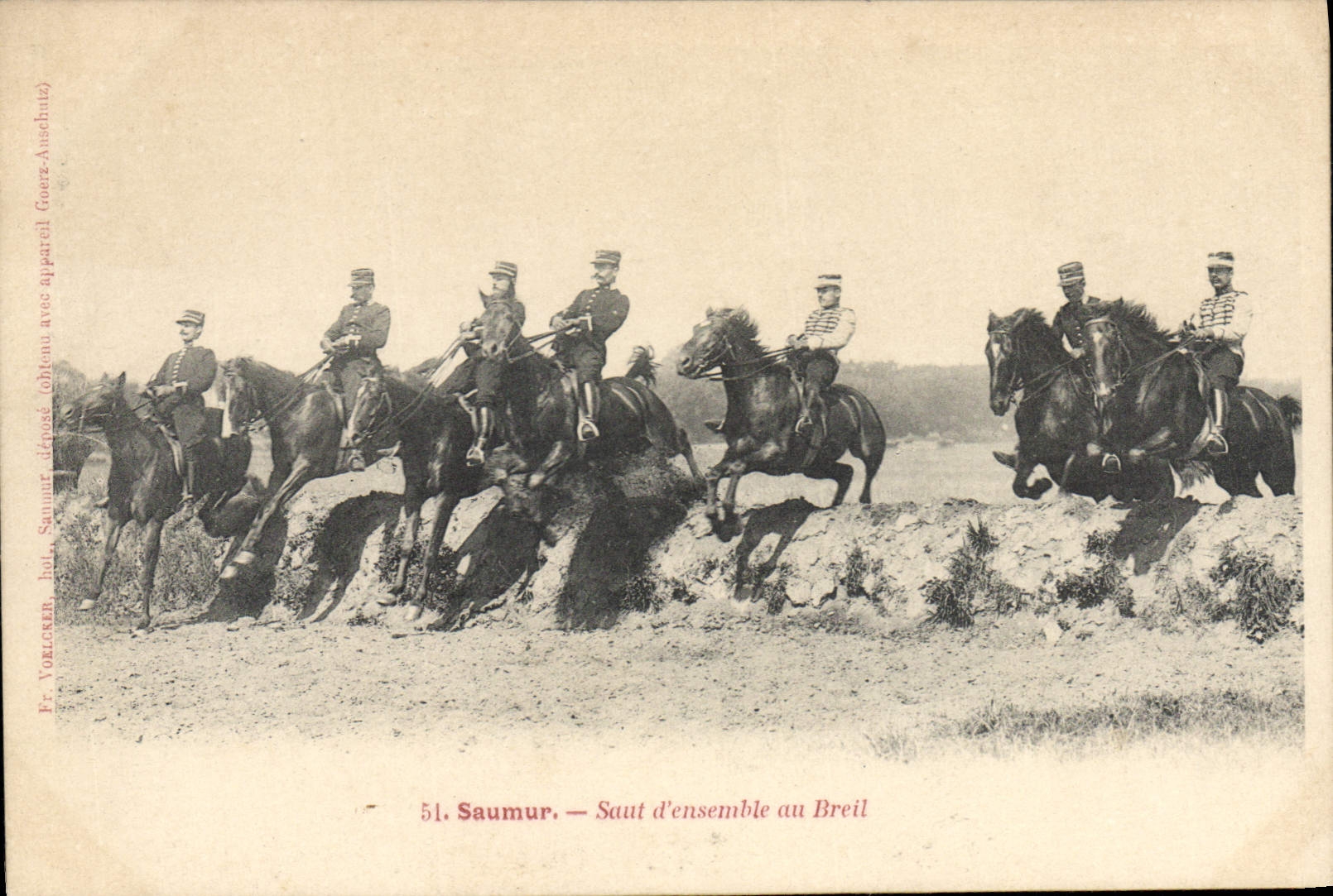 CPA Cheval Hippisme Saumur Saut d'ensemble du Breil