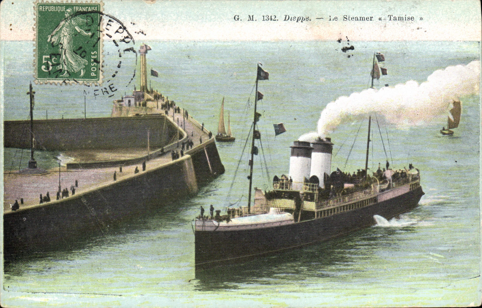 CPA Bateau Dieppe Le steamer Tamise