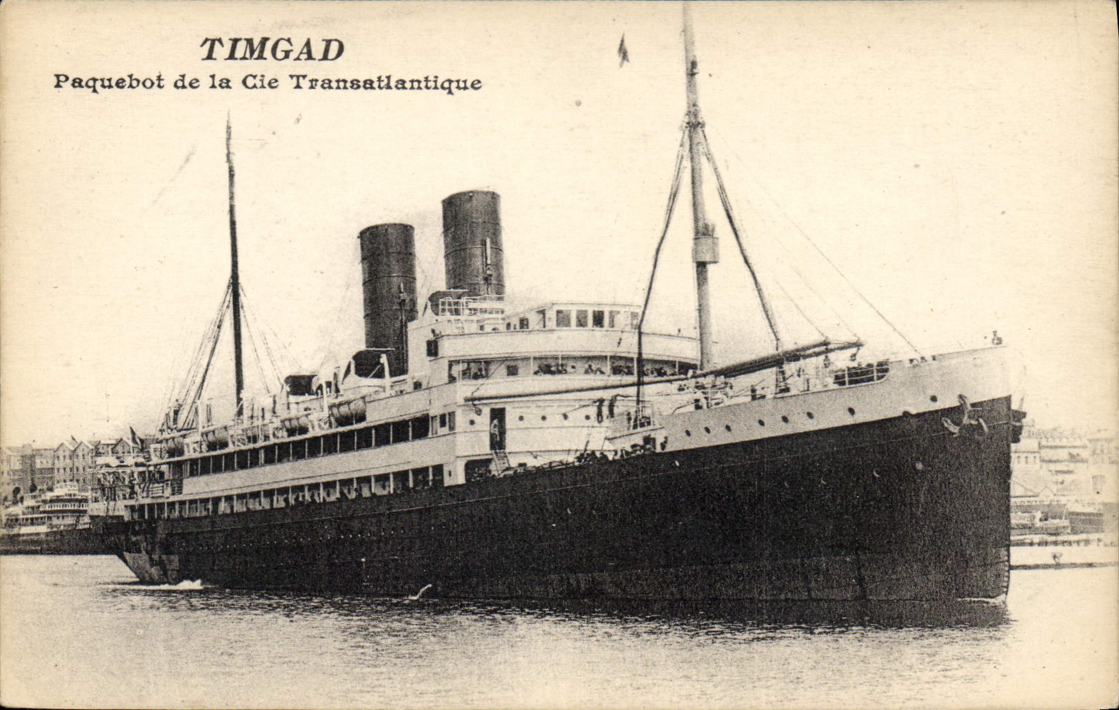 CPA Bateau Paquebot de la Cie Transatlantique Timgad
