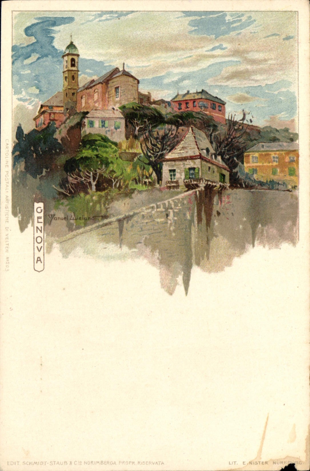 CPA Italie Illustrateur Genova