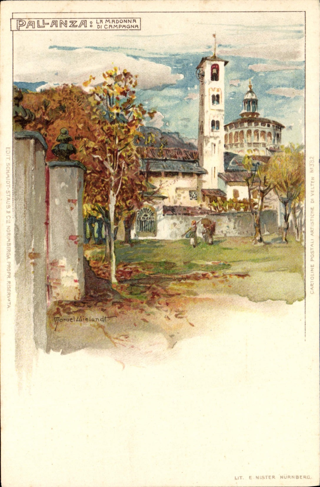 VINTAGE POSTCARD Italy Pallanza Illustrator the Madonna di Campagna