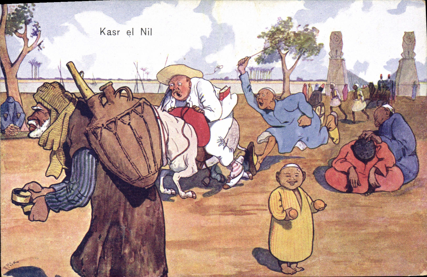 CPA Fantaisie Illustrateur Kasr el Nil Egypt Egypte