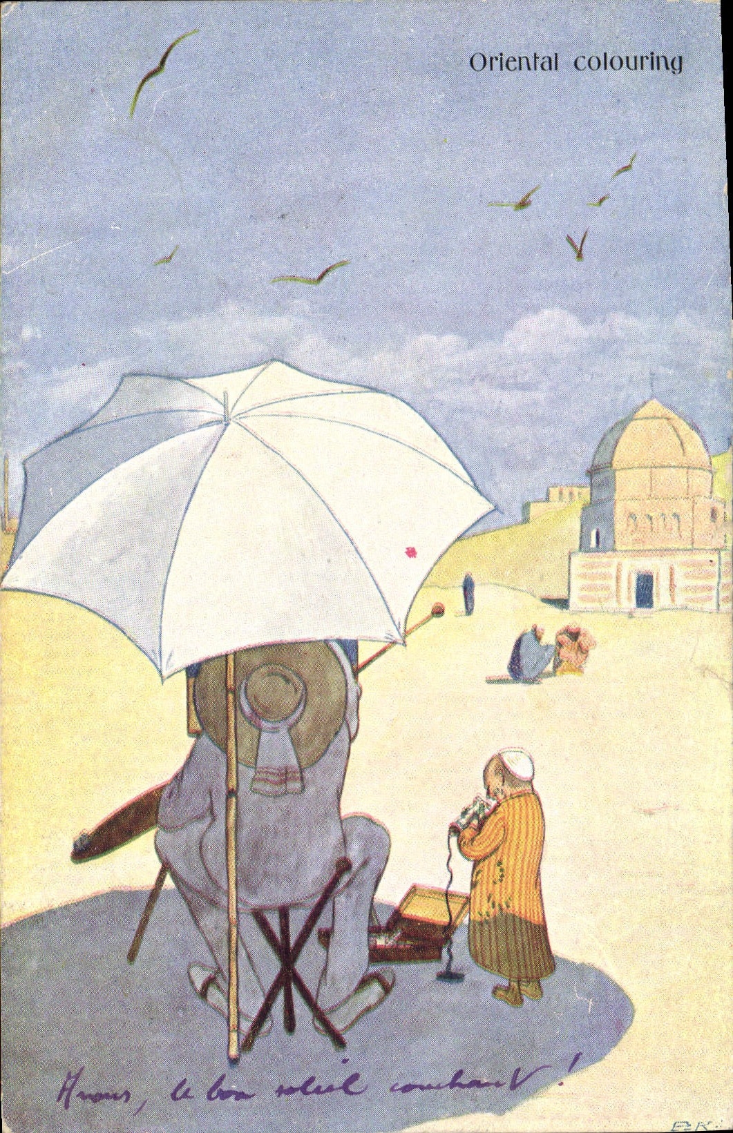 CPA Fantaisie Illustrateur Oriental colouring Egypt Egypte