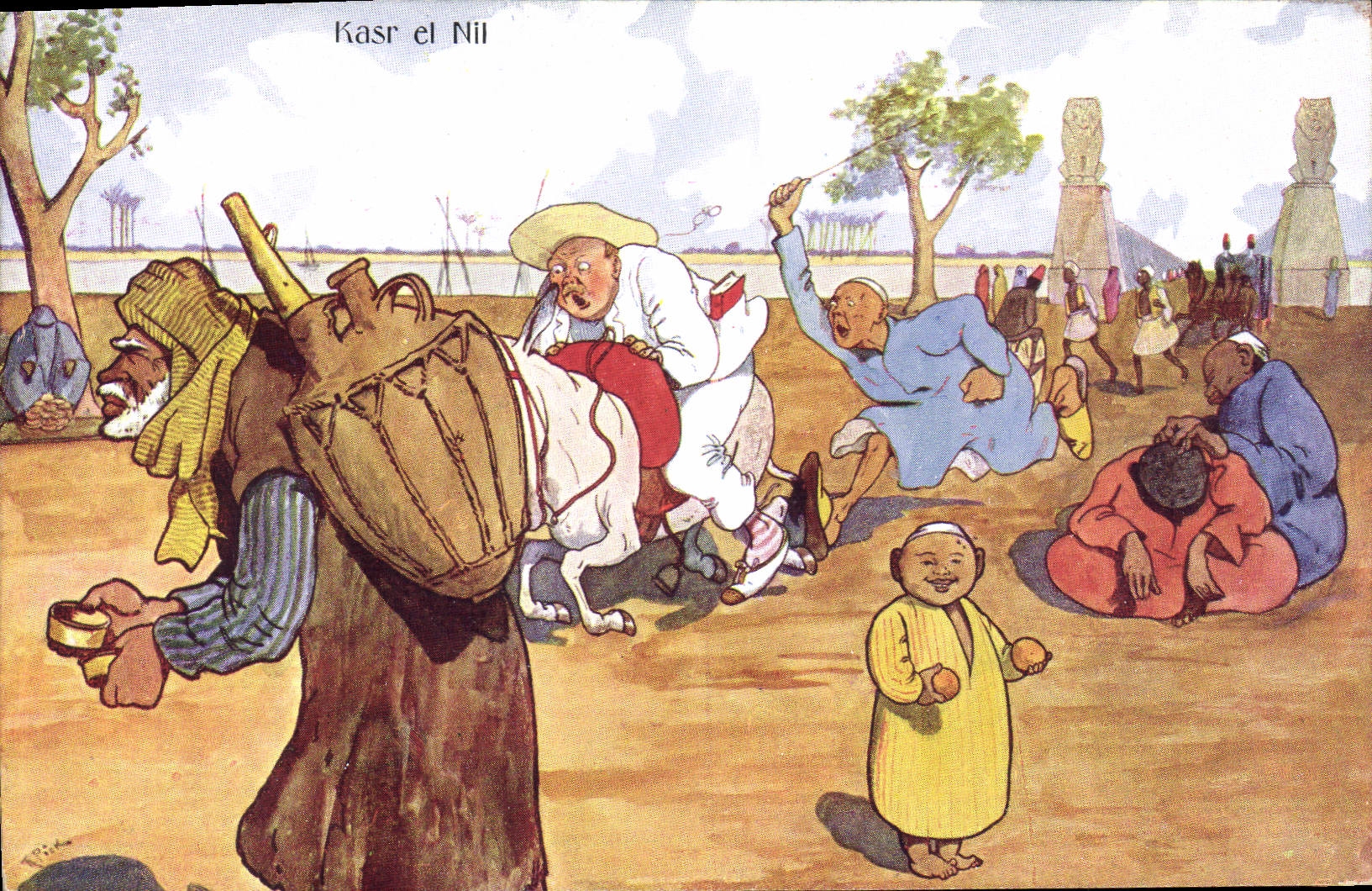 CPA Fantaisie Illustrateur Kasr el Nil Egypt Egypte