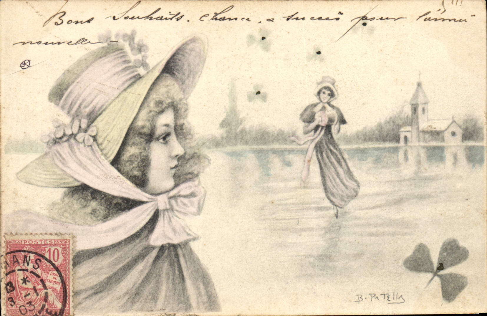 CPA Fantaisie Illustrateur Femme Patella