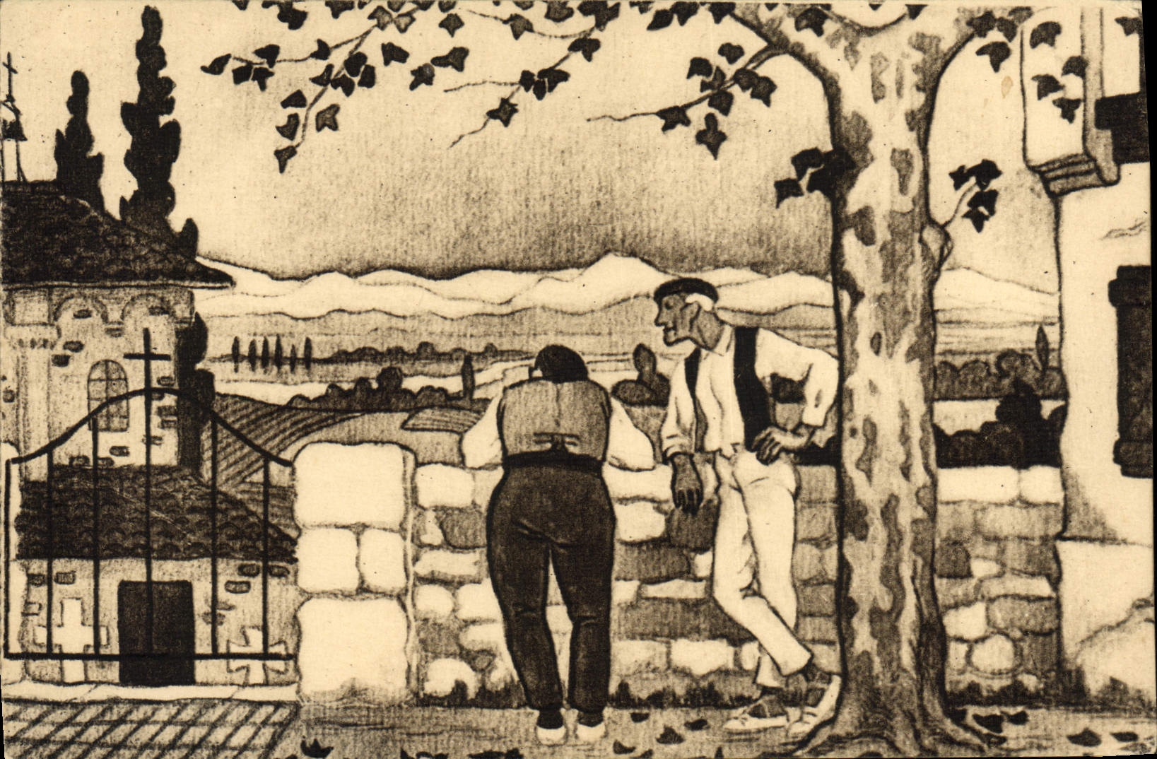 CPA Folklore Pays basque L'automne Jacques Le Tanneur