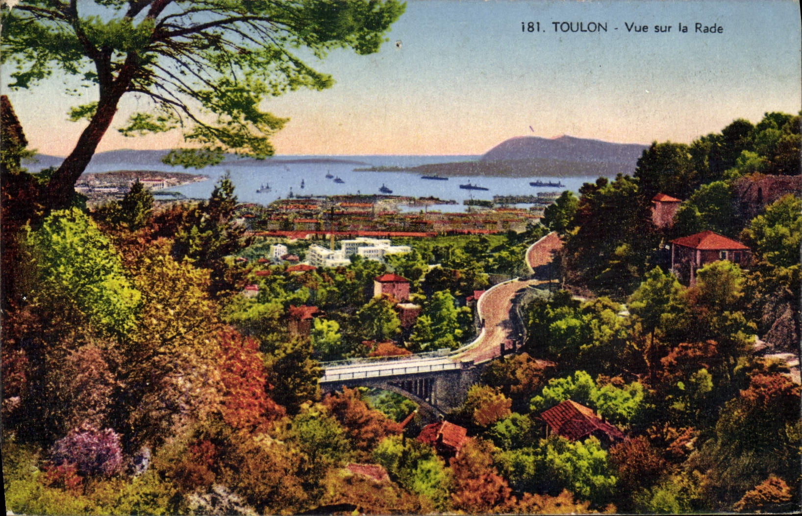 VINTAGE POSTCARD Toulon Seen On the Roads