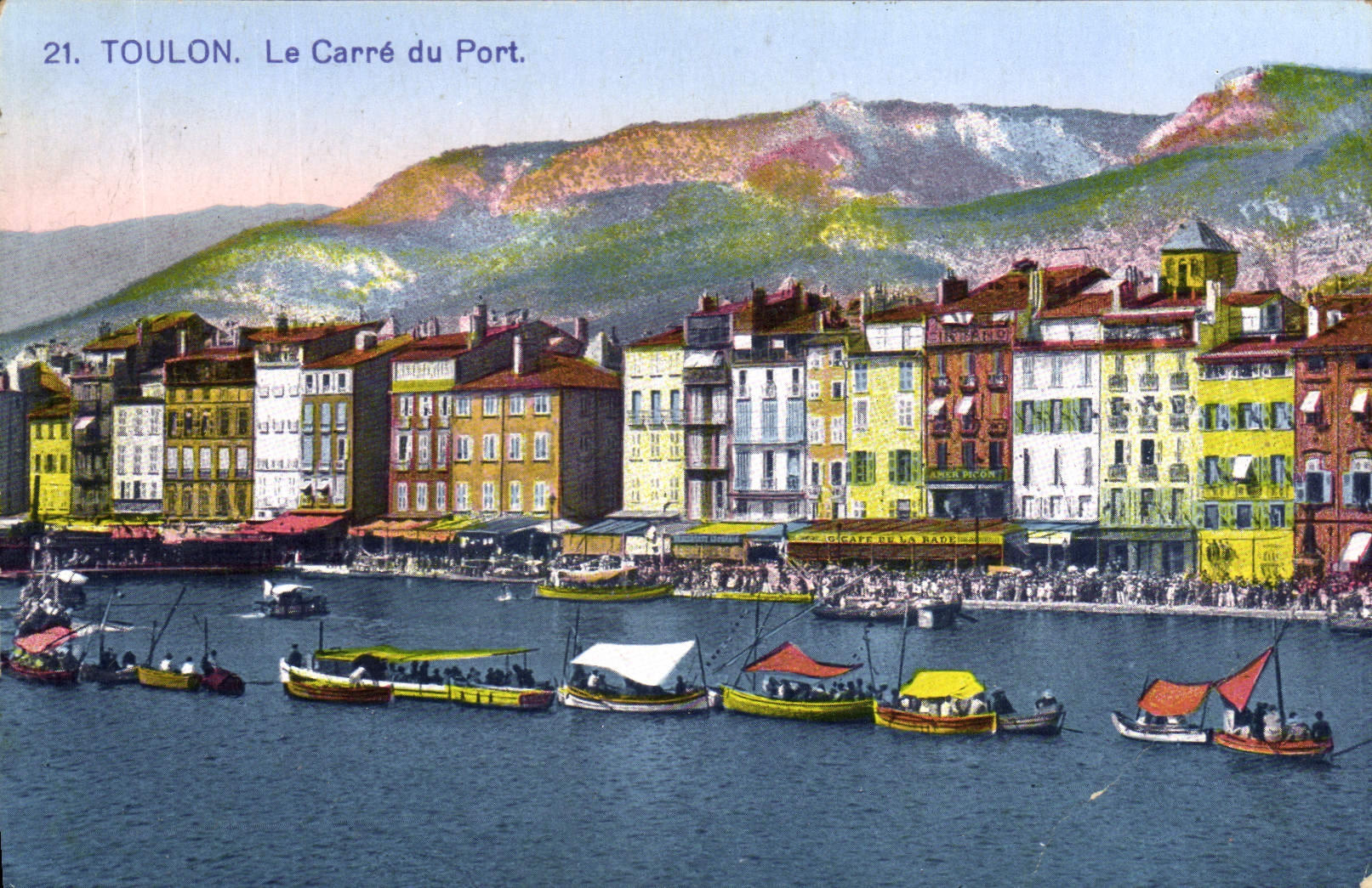 VINTAGE POSTCARD Toulon the Cross-section of the Port