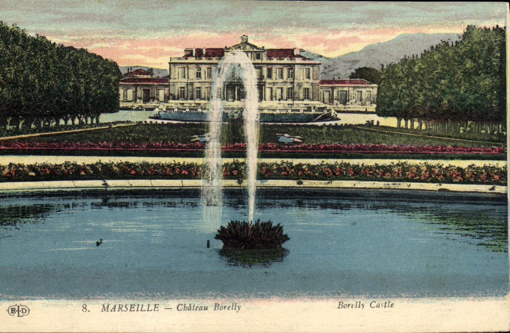 Castillo Borely Borelly de Marsella de la POSTAL de la VENDIMIA