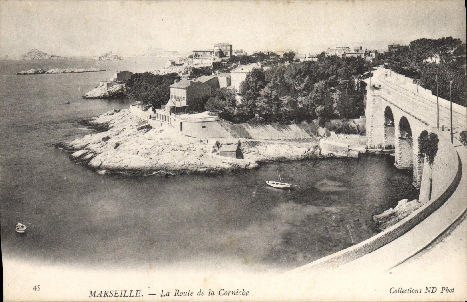 POSTAL Marsella de la VENDIMIA el camino de la cornisa