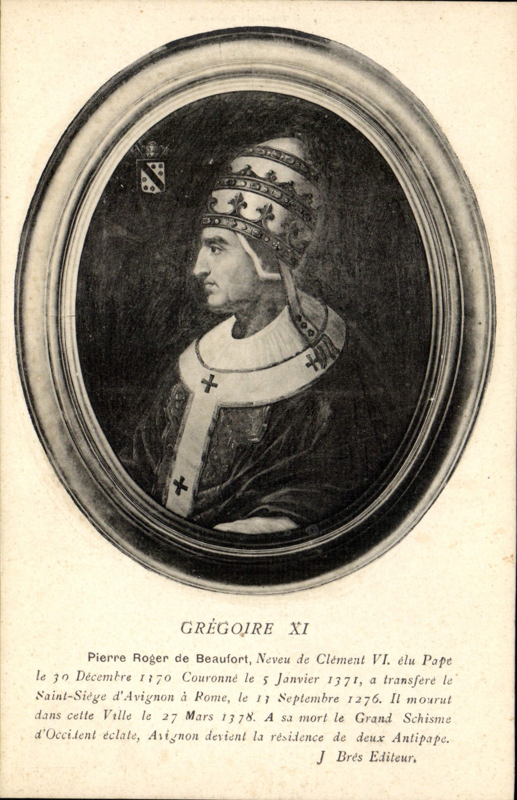 Papa Gregorio de la POSTAL de la VENDIMIA XI Pedro Rogelio del sobrino de Beaufort de VI clemente
