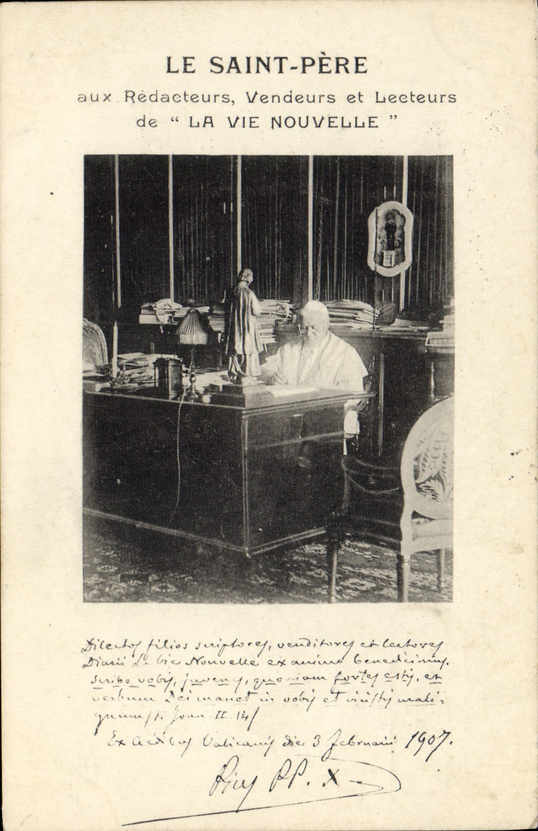 VINTAGE POSTCARD Pope the Saint Father New Life