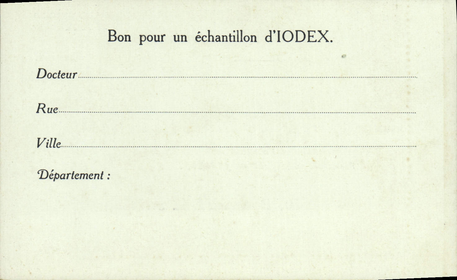 Carte postale Iodex Pierre Loudenot Pharmacien Boulevard de Strasbourg Paris 10eme