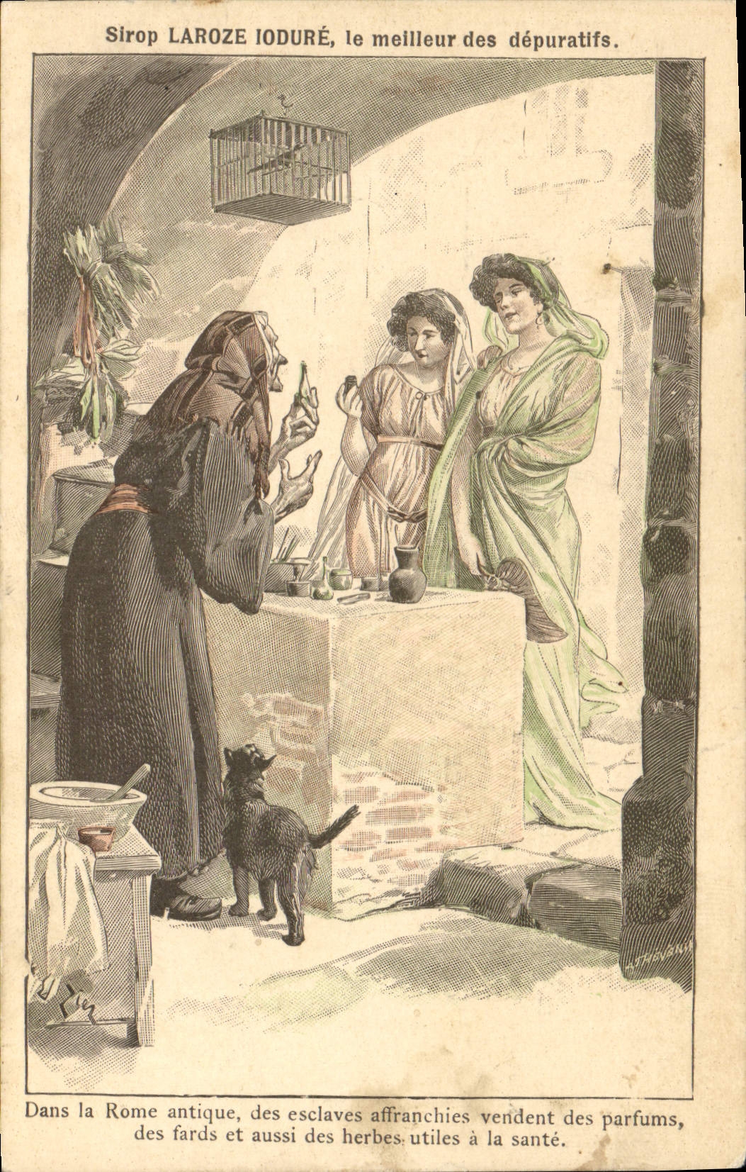 VINTAGE POSTCARD Syrup laroze Iodide Depuratifs Rome