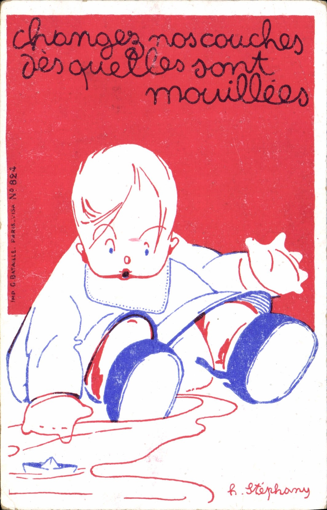 VINTAGE POSTCARD Child Baby Layers Stephany Palate of Marseilles reciprocity